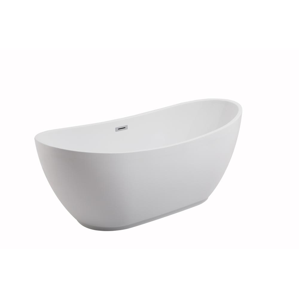 67 inch soaking bathtub in glossy white. Picture 8