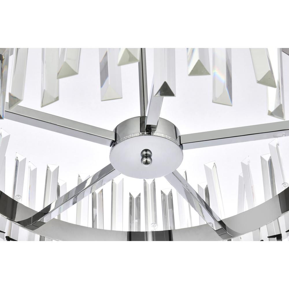 Serephina 25 inch crystal round pendant light in chrome. Picture 4