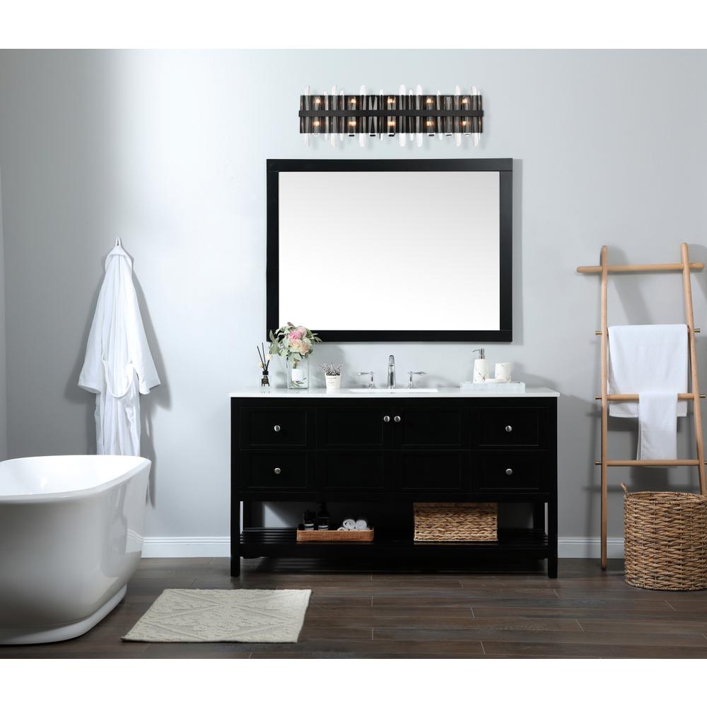 Serena 36 inch crystal bath sconce in black. Picture 7