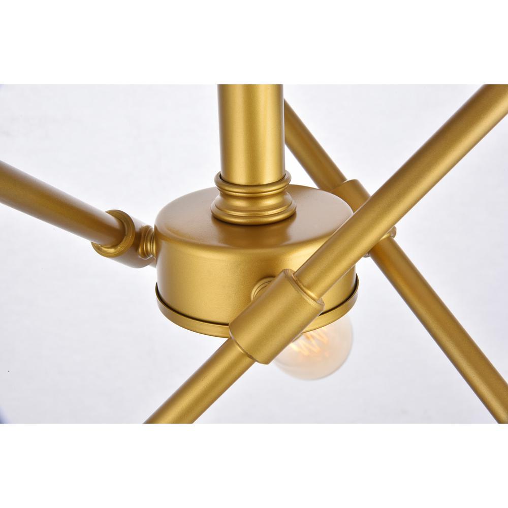 Axel 6 Lights Brass Flush Mount. Picture 4