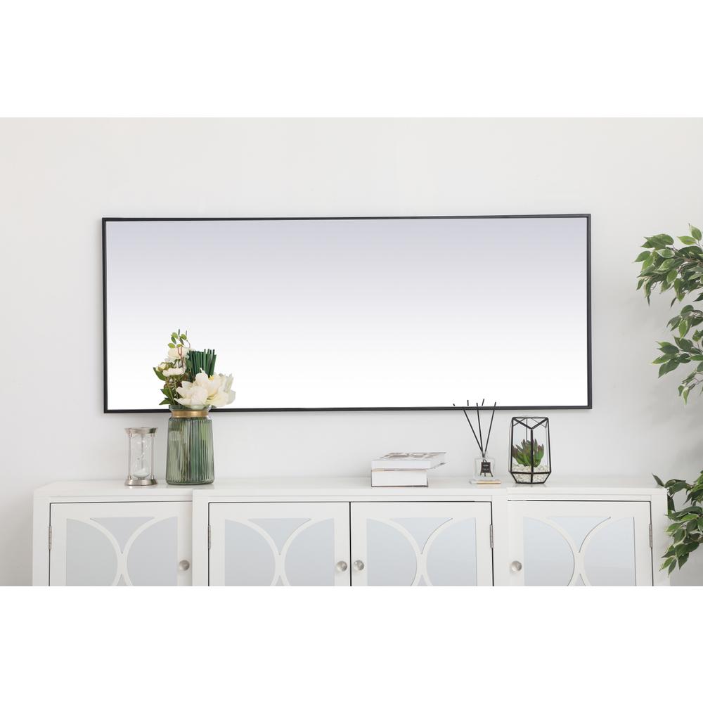 Metal frame rectangle mirror 24 inch in Black. Picture 5