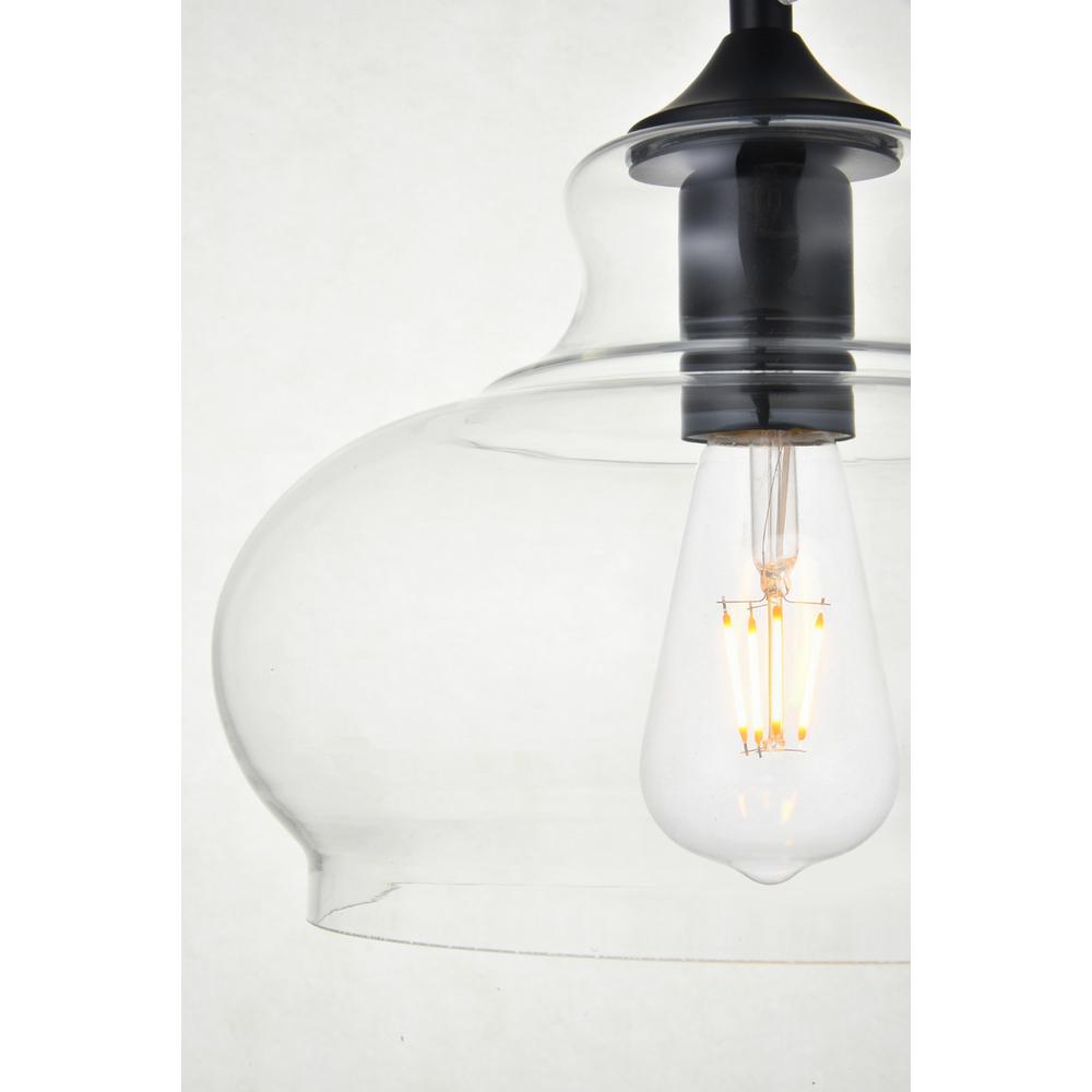 Destry 1 Light Black Pendant With Clear Glass. Picture 5