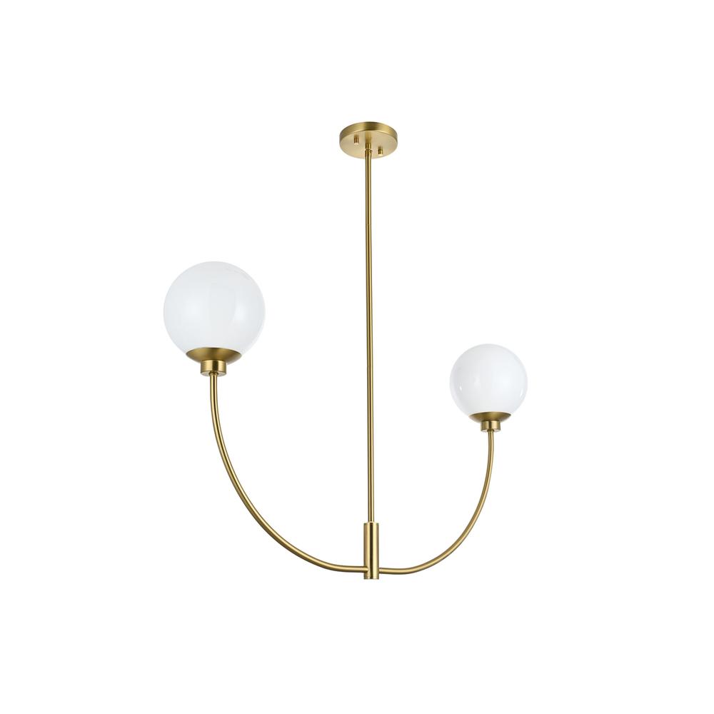 Nyomi 36 inch chandelier in Satin Gold. Picture 6