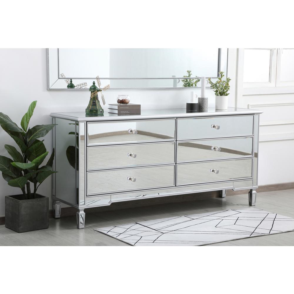 Contempo 72 in. mirrored chest in antique Silver. Picture 2