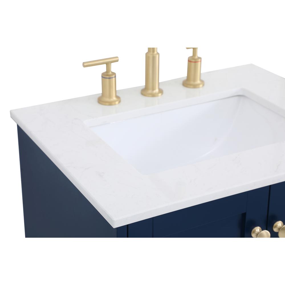 24 inch Single Bathroom Vanity in Blue. Picture 9