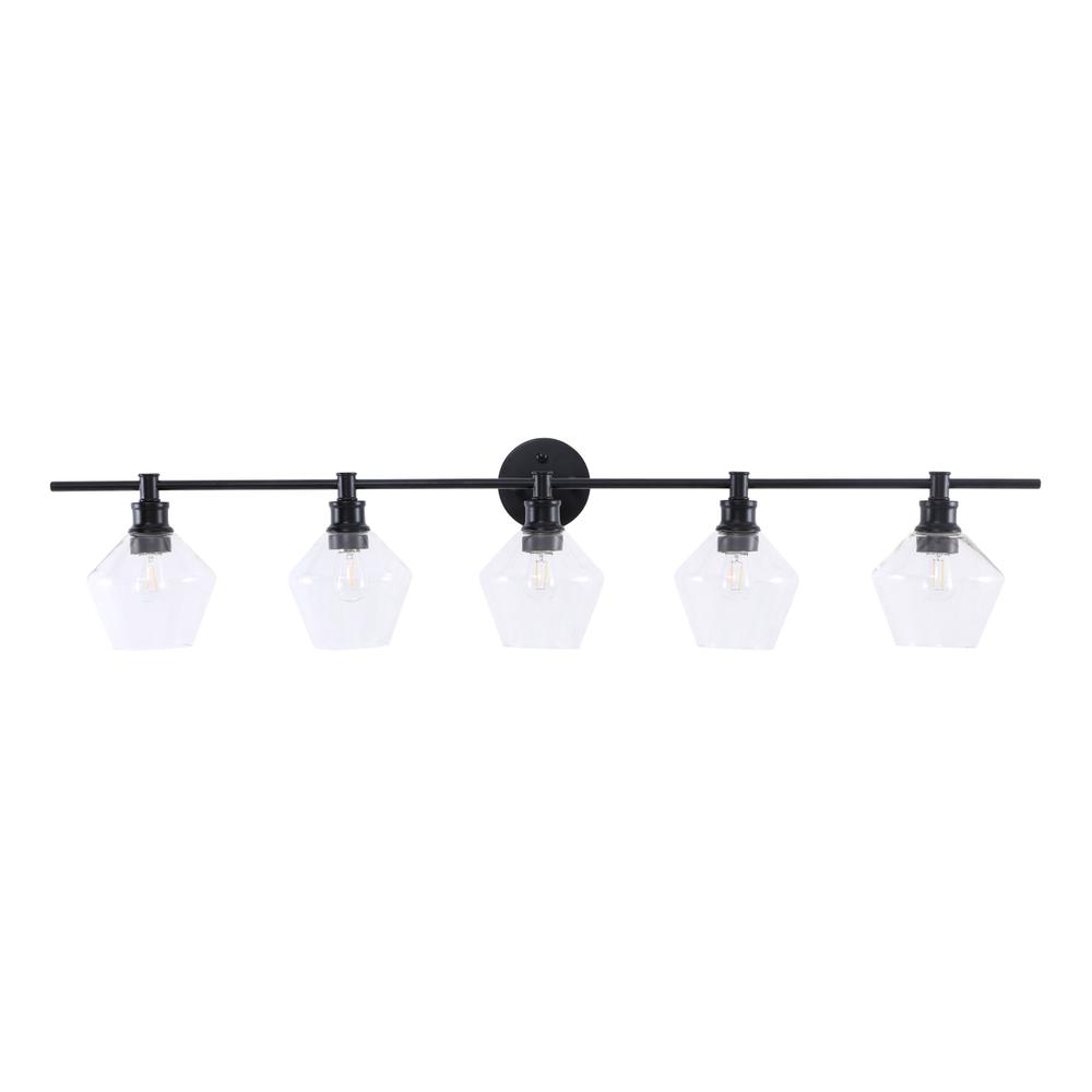 Gene 5 light Black and Clear glass Wall sconce. Picture 10