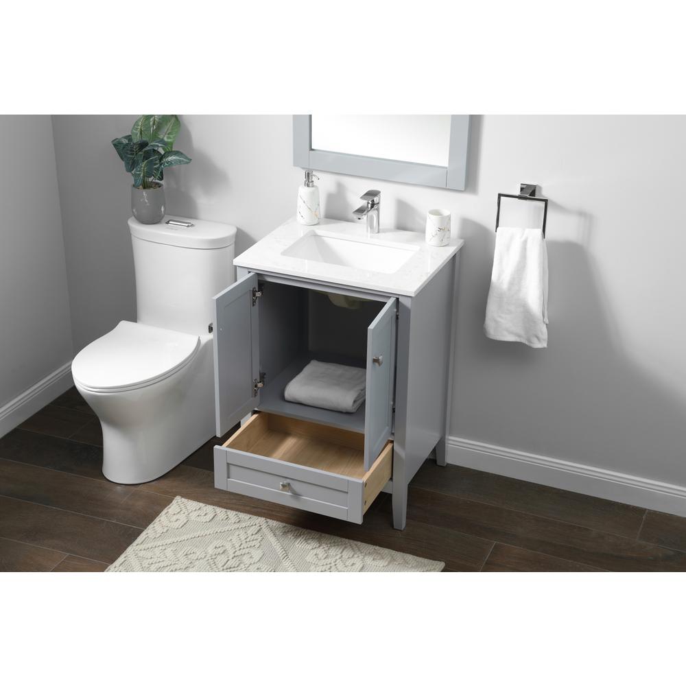 24 Inch SIngle Bathroom Vanity In Grey. Picture 3