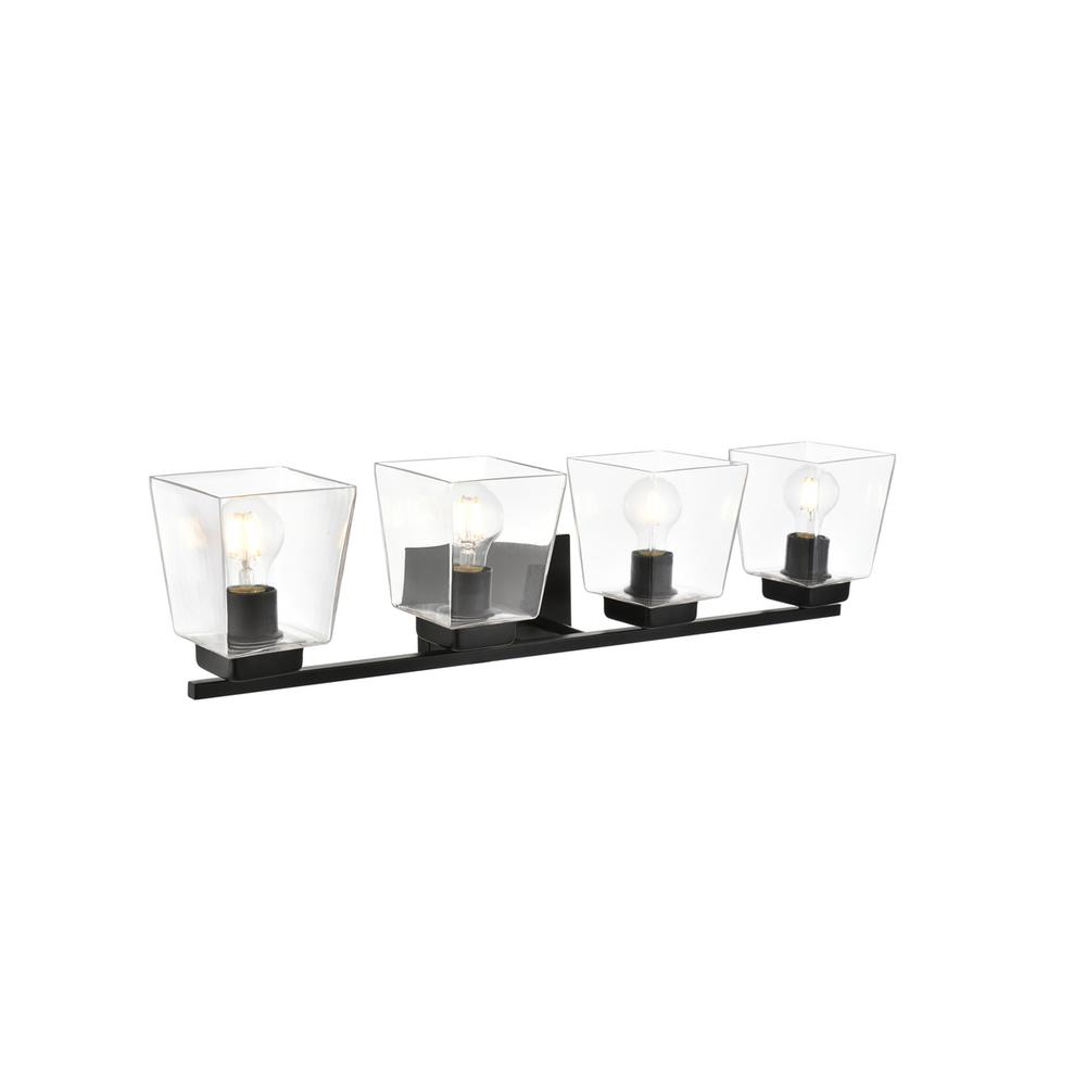 Merrick 4 light Black and Clear Bath Sconce. Picture 3