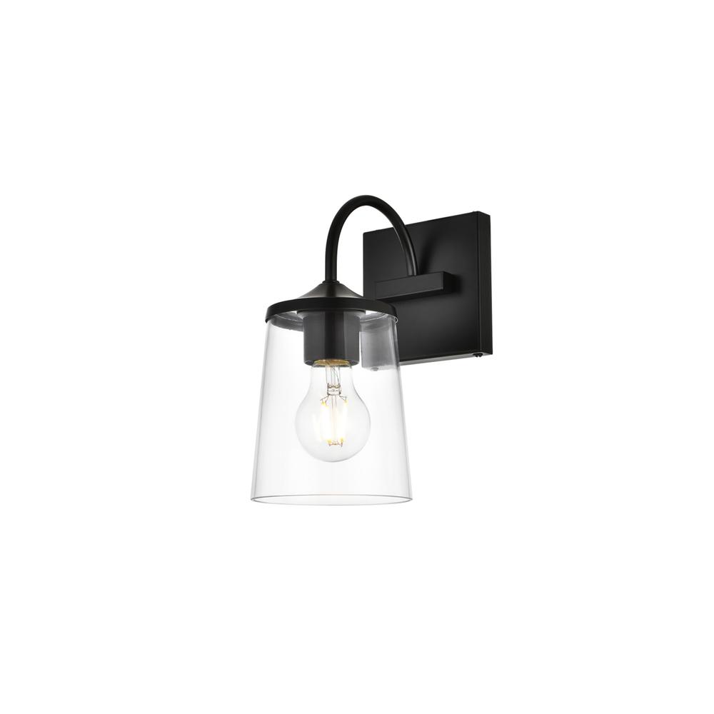 Avani 1 light Black and Clear Bath Sconce. Picture 2