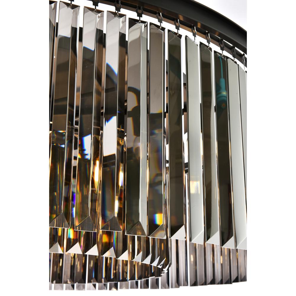 Sydney 10 light Matte Black Chandelier Silver Shade (Grey) Royal Cut Crystal. Picture 5