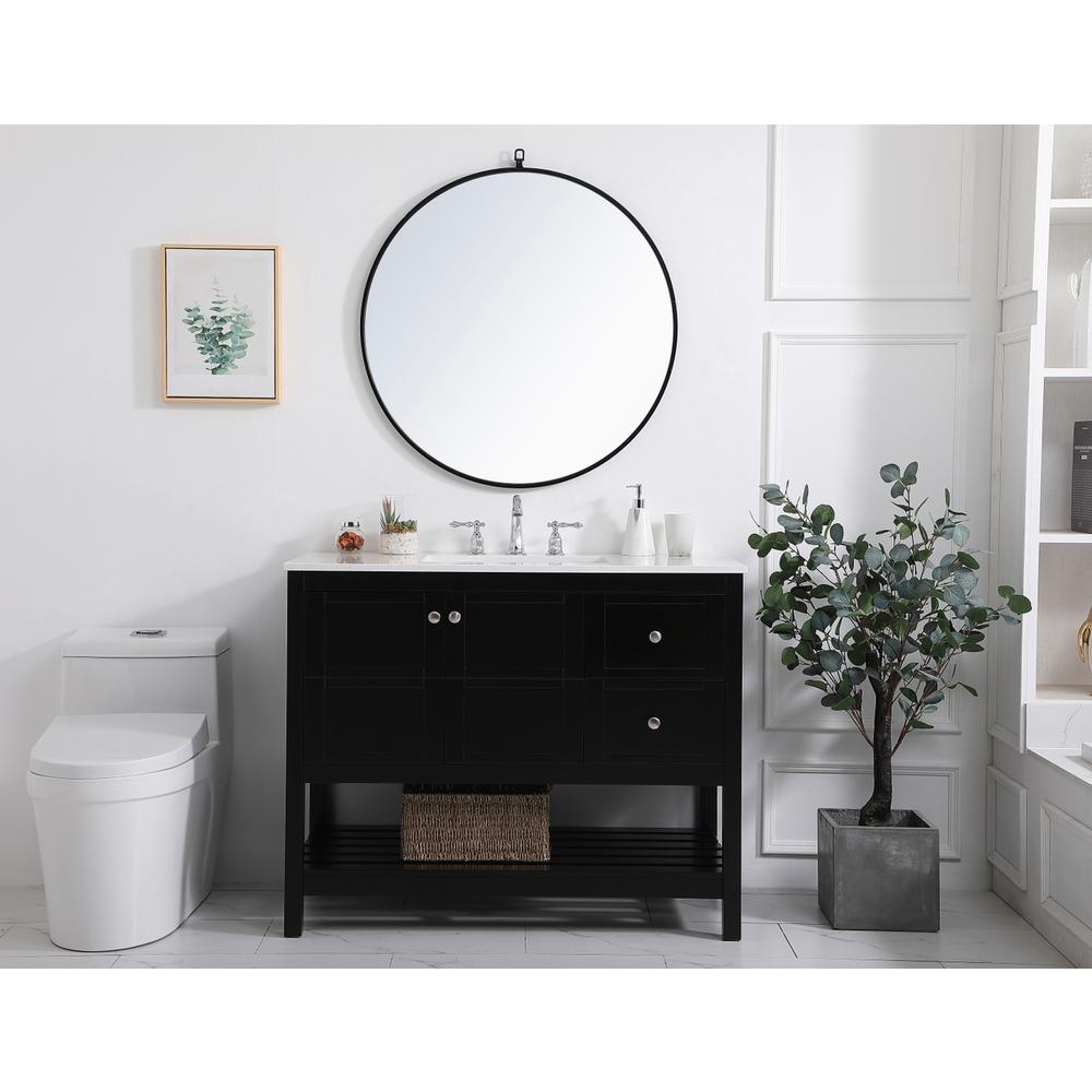 42 inch Single Bathroom Vanity in Black. Picture 4