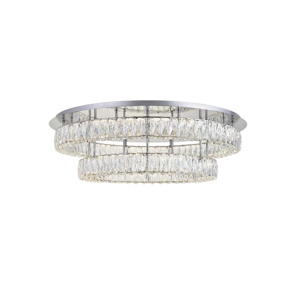 Monroe LED light Chrome Flush Mount Clear Royal Cut Crystal. Picture 2
