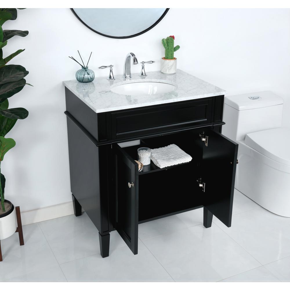 30 inch Single bathroom vanity in Black. Picture 3