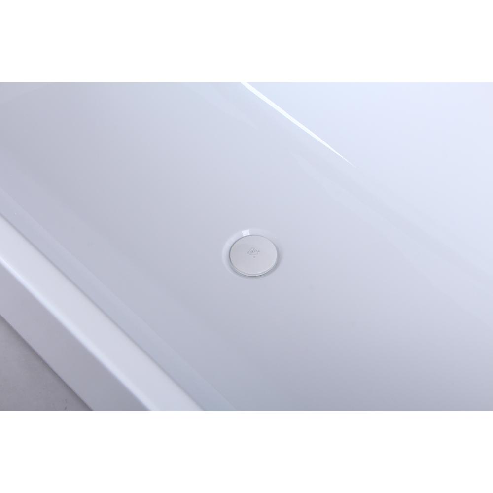 67 inch soaking diamond style bathtub in glossy white. Picture 11