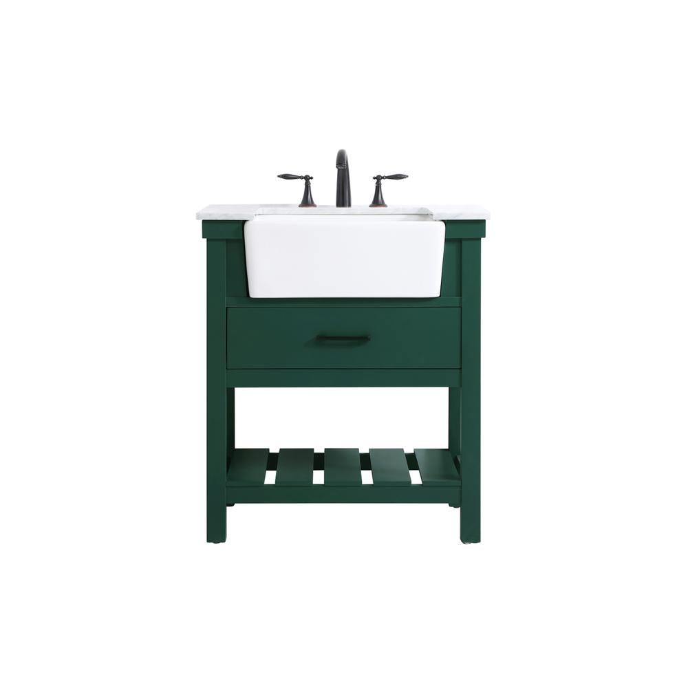 30 inch Single bathroom vanity in green. Picture 1