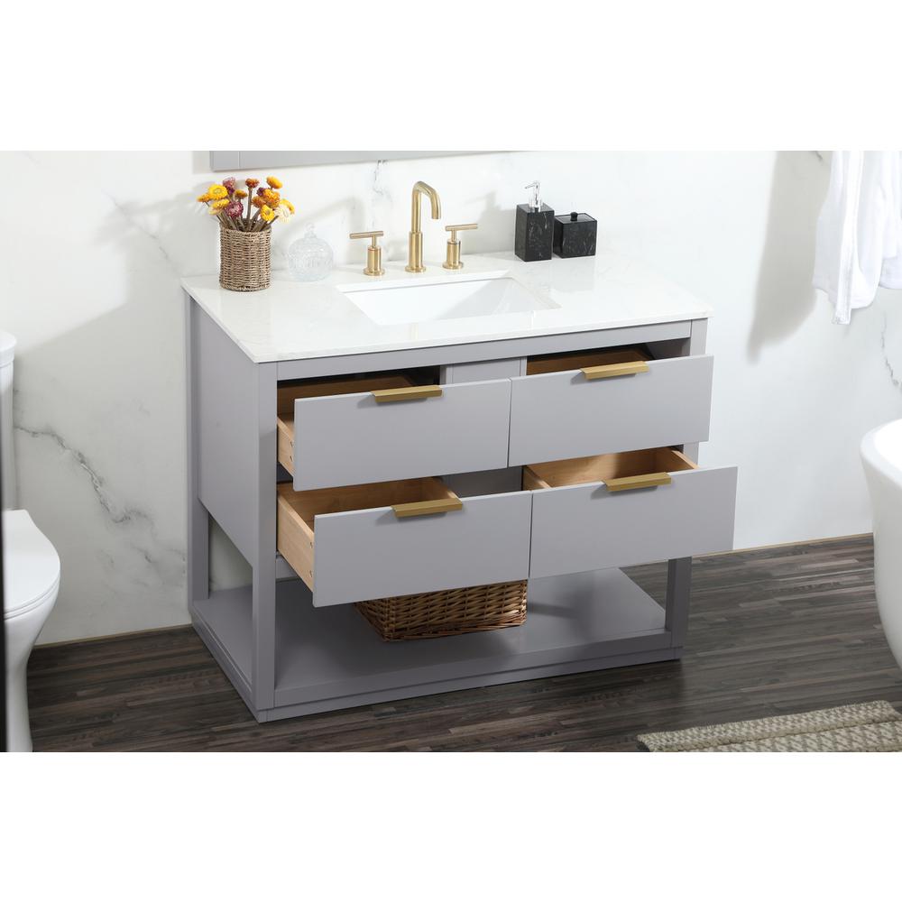 42 inch Single bathroom vanity in grey. Picture 3