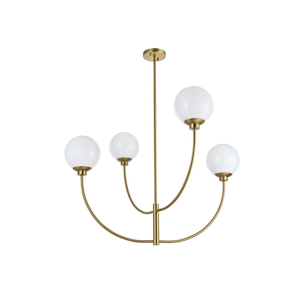Nyomi 36 inch chandelier in Satin Gold. Picture 6