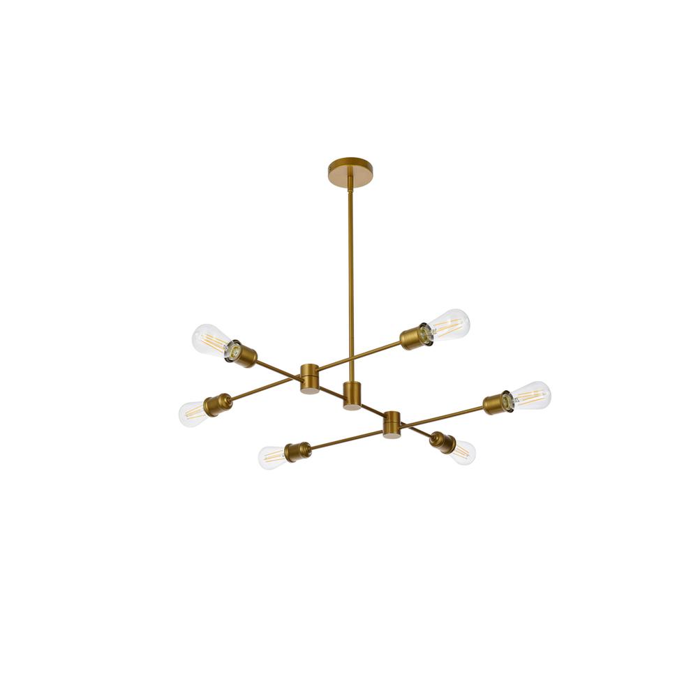 Xavier 6 lights pendant in brass. Picture 6