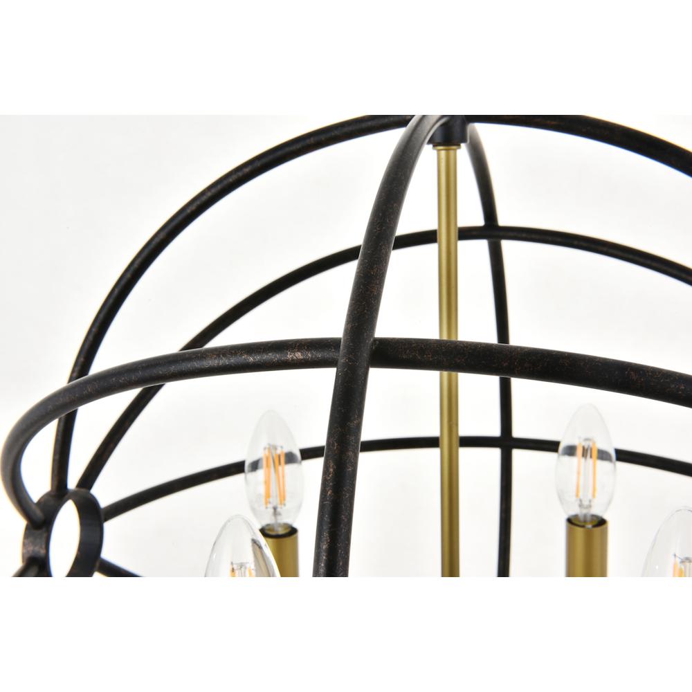 Octavia 4 light Brass and Dark Brown Pendant. Picture 9