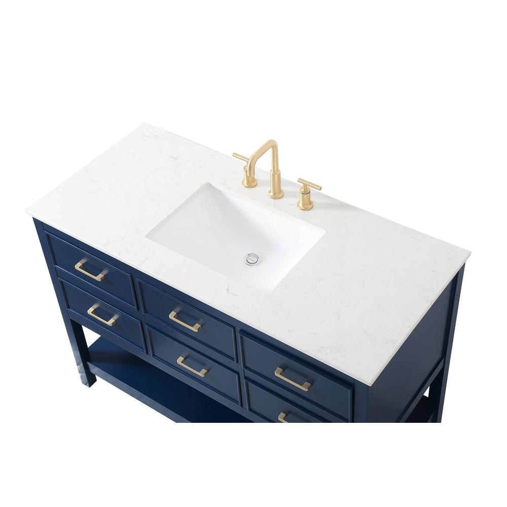 48 inch Single bathroom vanity in blue. Picture 10