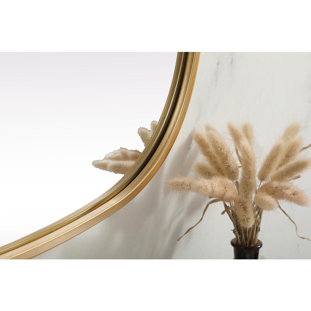 Metal Frame Oval Mirror 24x40 Inch in Brass. Picture 6