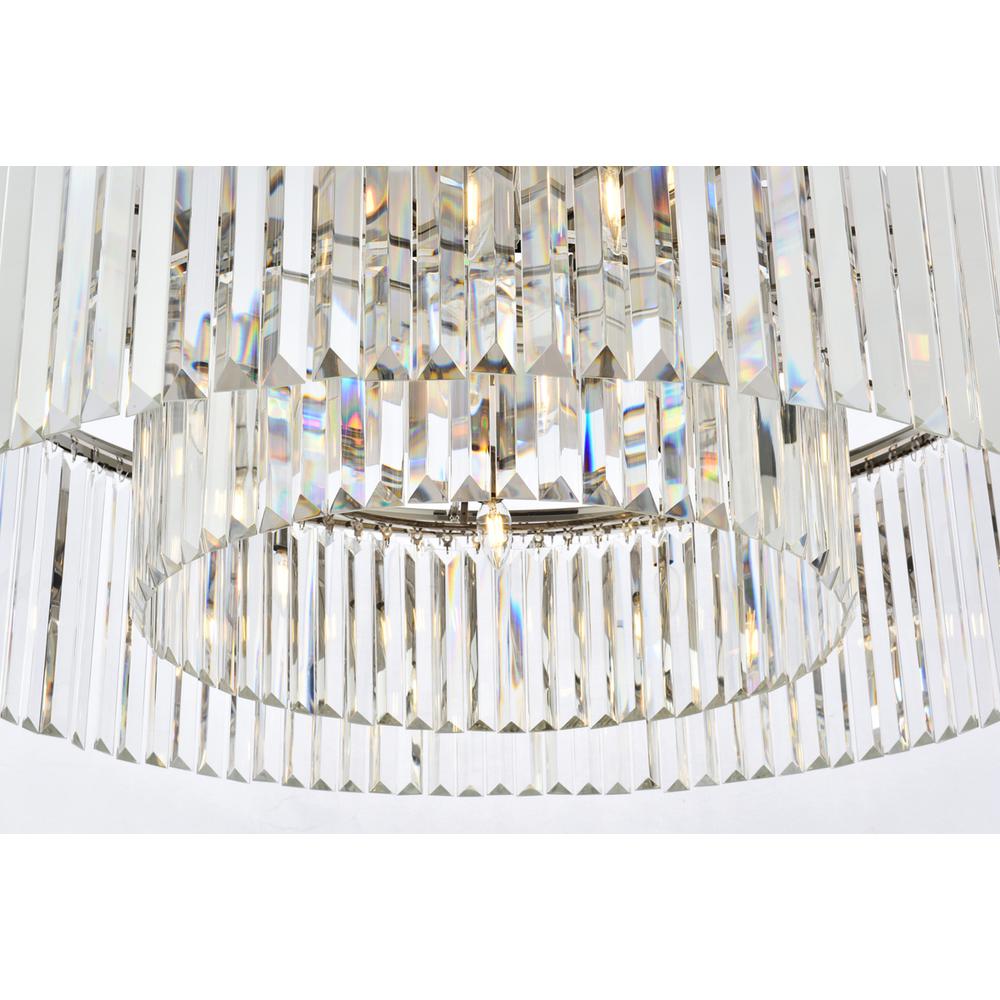 Sydney 10 light polished nickel Flush Mount Clear Royal Cut Crystal. Picture 3