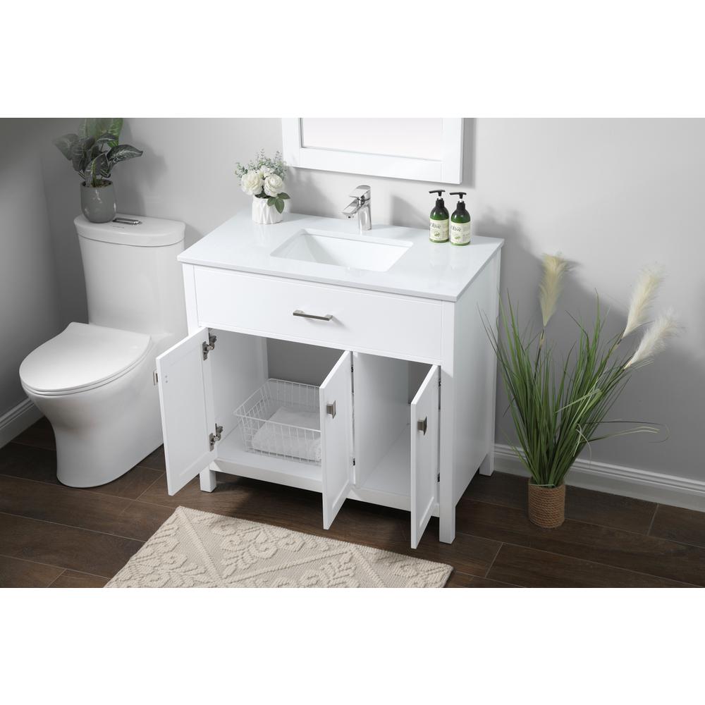 36 Inch SIngle Bathroom Vanity In White. Picture 3
