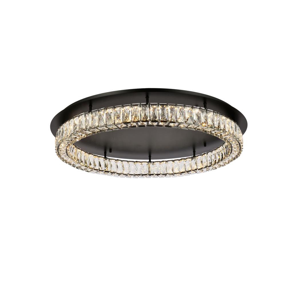 Monroe 33 inch LED Single flush mount in black. Picture 1