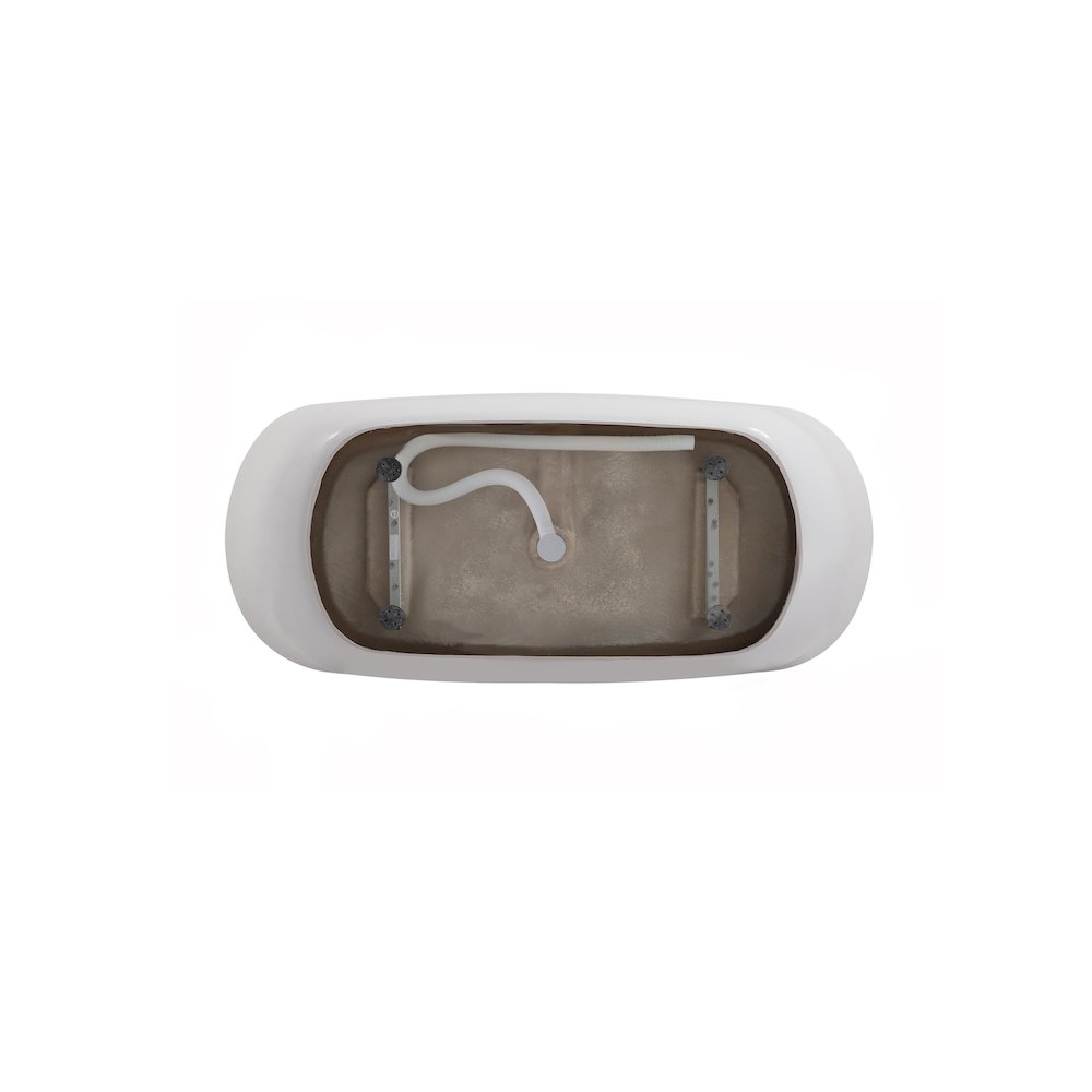 67 inch Soaking Bathtub in Glossy White with Polished White Trim. Picture 7