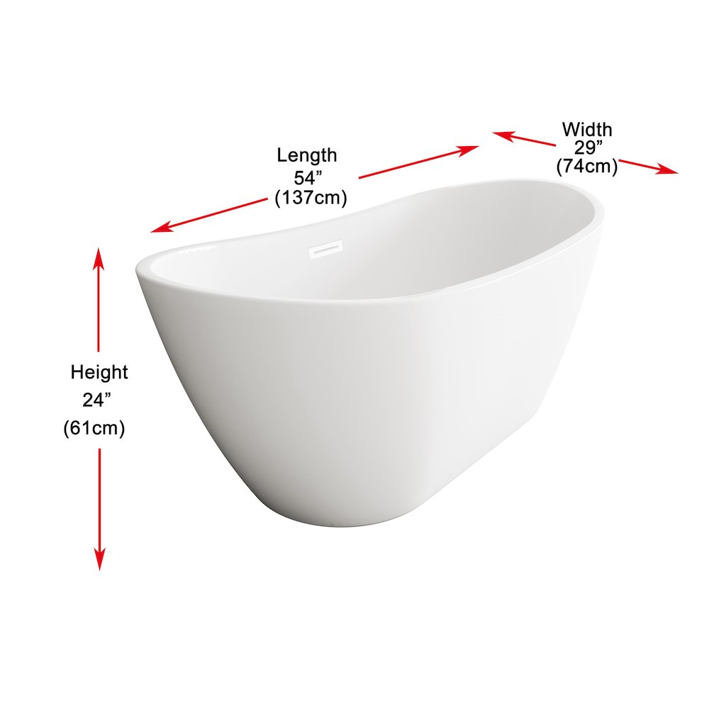 59 inch Soaking Bathtub in Glossy White with Polished White Trim. Picture 8