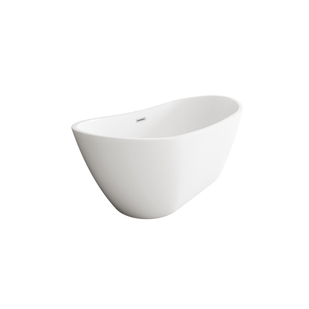 72 inch Soaking Bathtub in Glossy White with Brushed Nickel Trim. Picture 5