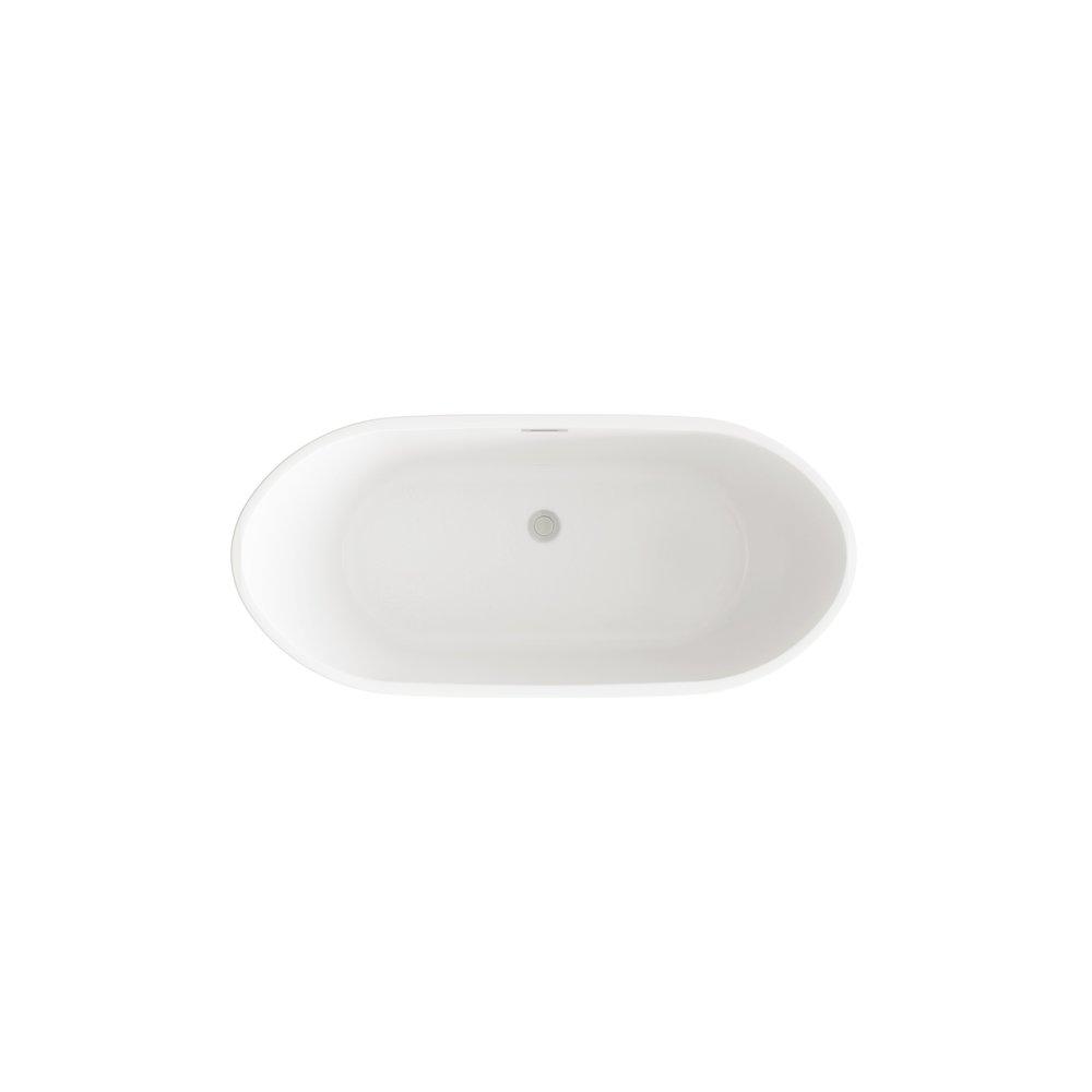 72 inch Soaking Bathtub in Glossy White with Brushed Nickel Trim. Picture 6