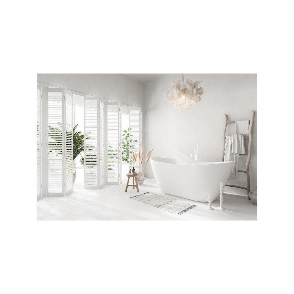 72 inch Soaking Bathtub in Glossy White with Polished White Trim. Picture 3