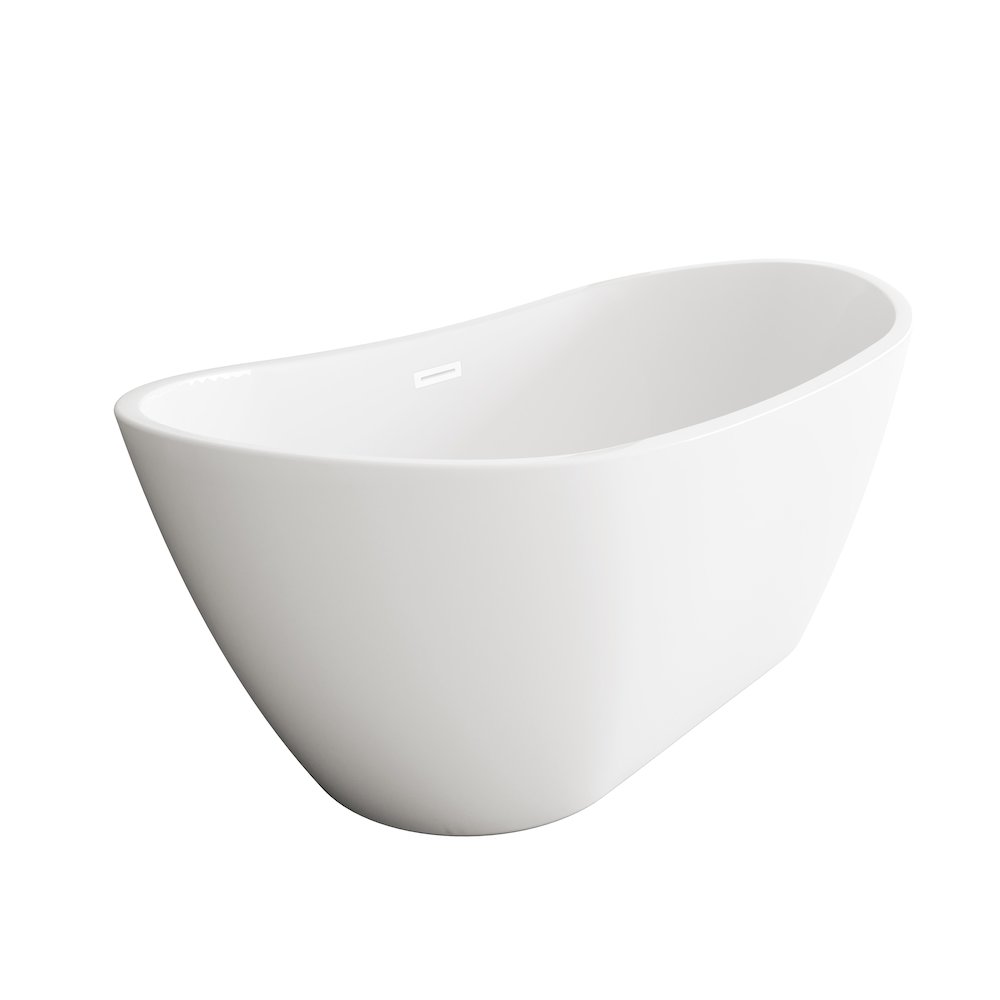 72 inch Soaking Bathtub in Glossy White with Polished White Trim. Picture 5