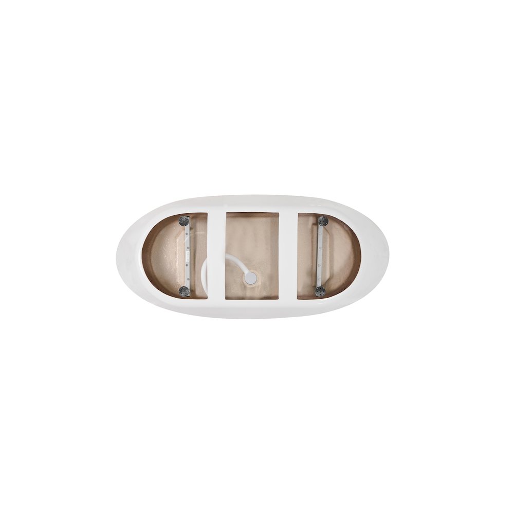 72 inch Soaking Bathtub in Glossy White with Polished White Trim. Picture 7