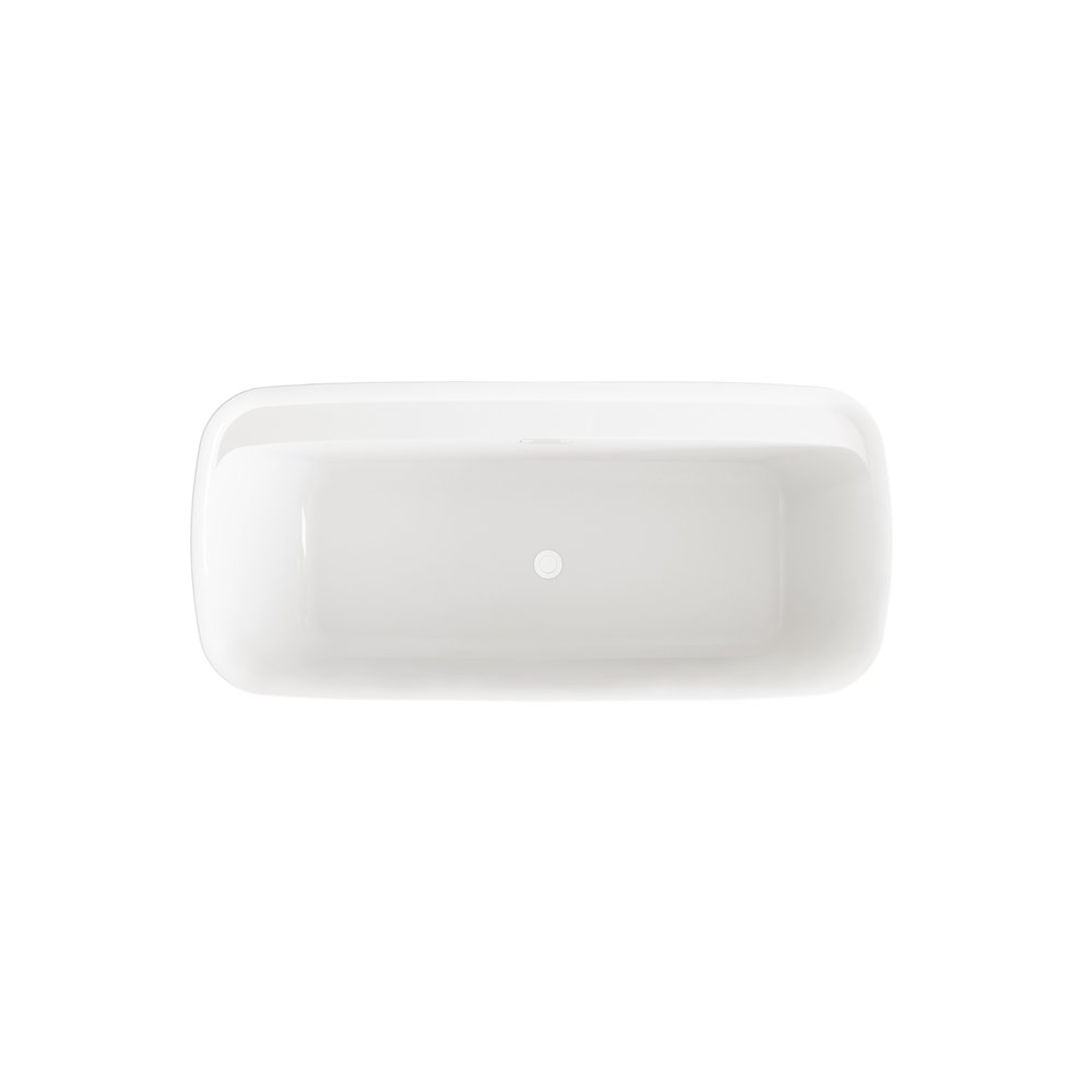 67 inch Soaking Bathtub in Glossy White with Polished White Trim. Picture 5