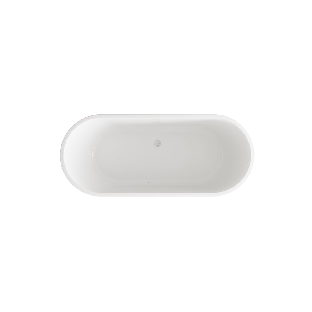 71 inch Soaking Bathtub in Glossy White with Brushed Nickel Trim. Picture 5