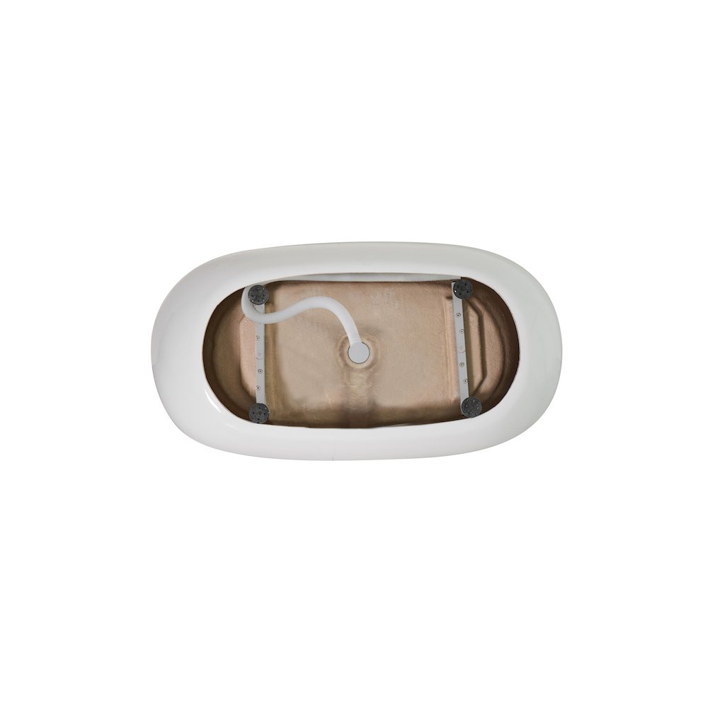 54 inch Soaking Bathtub in Glossy White with Brushed Nickel Trim. Picture 7