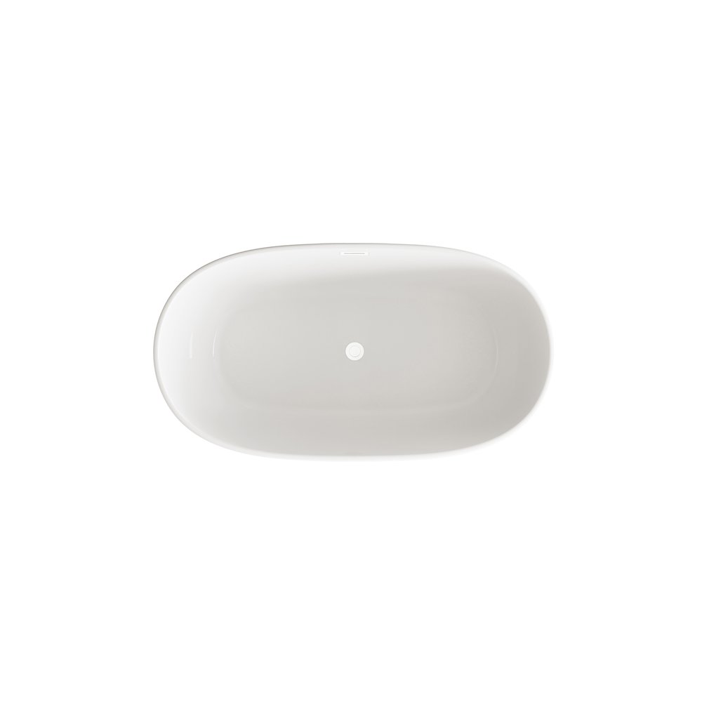 54 inch Soaking Bathtub in Glossy White with Polished White Trim. Picture 6