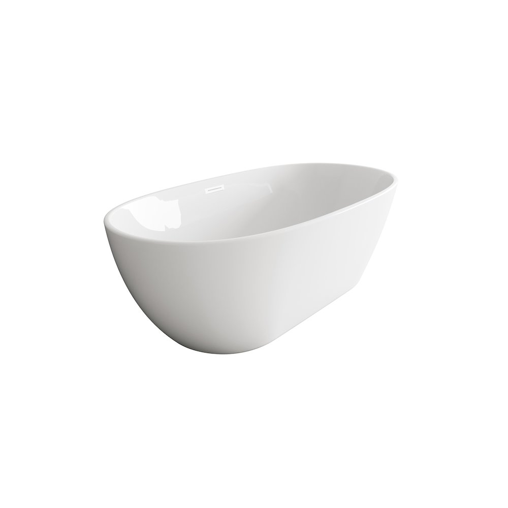 59 inch Soaking Bathtub in Glossy White with Polished White Trim. Picture 5