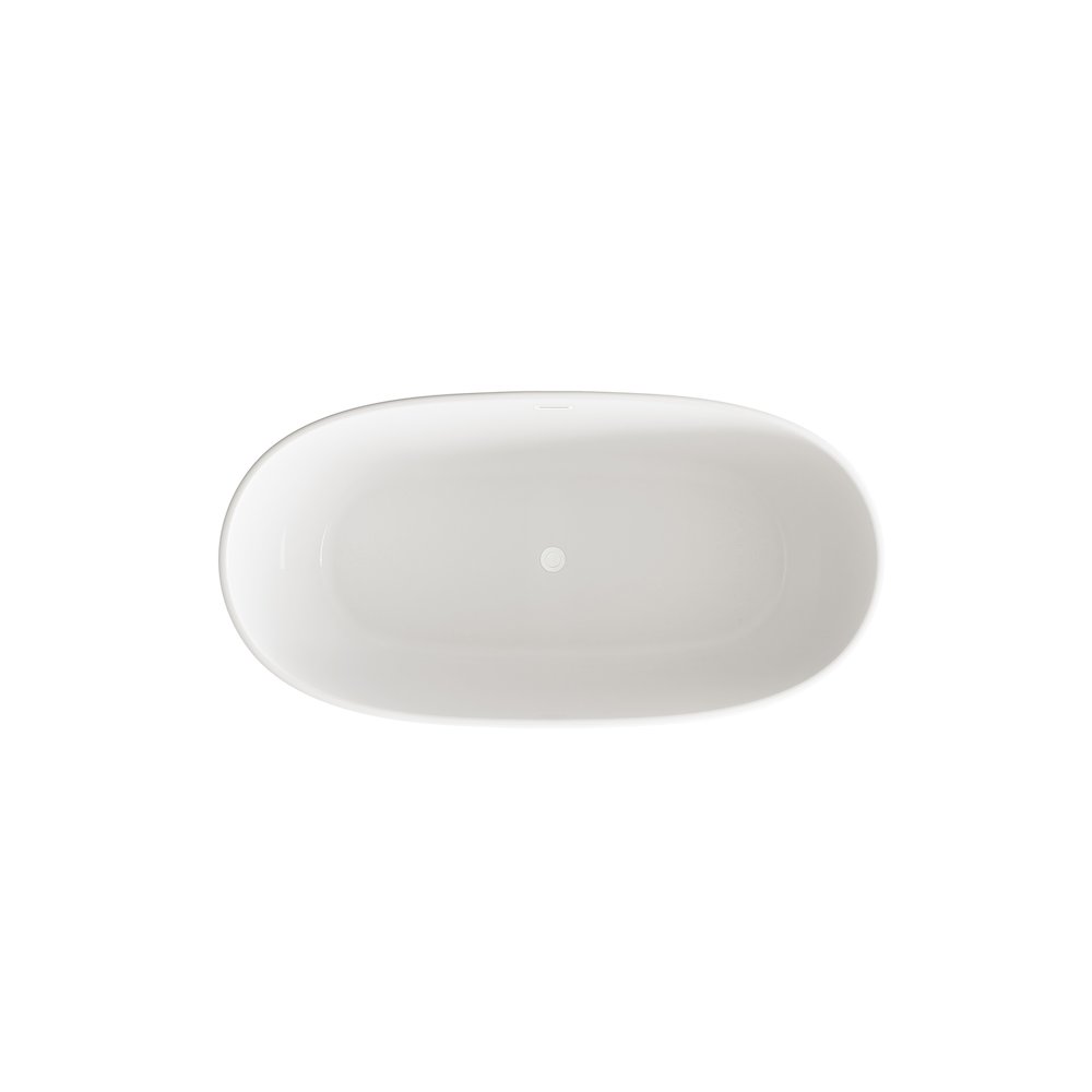 67 inch Soaking Bathtub in Glossy White with Polished White Trim. Picture 6