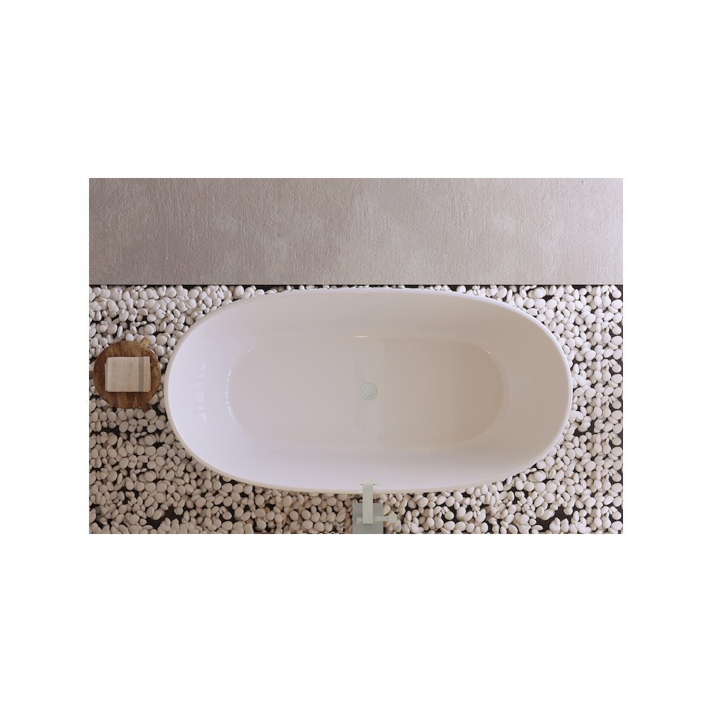 77 inch Soaking Bathtub in Glossy White with Brushed Nickel Trim. Picture 4