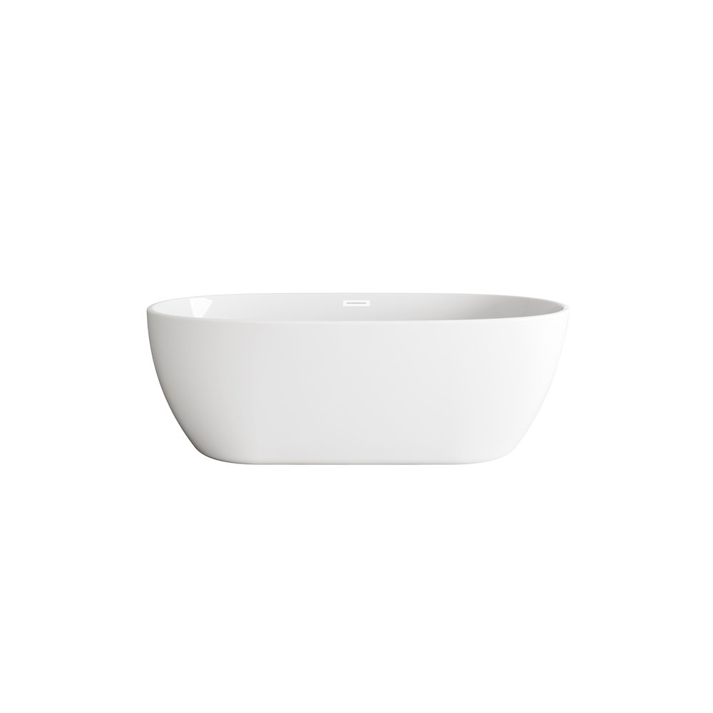 77 inch Soaking Bathtub in Glossy White with Polished White Trim. Picture 1