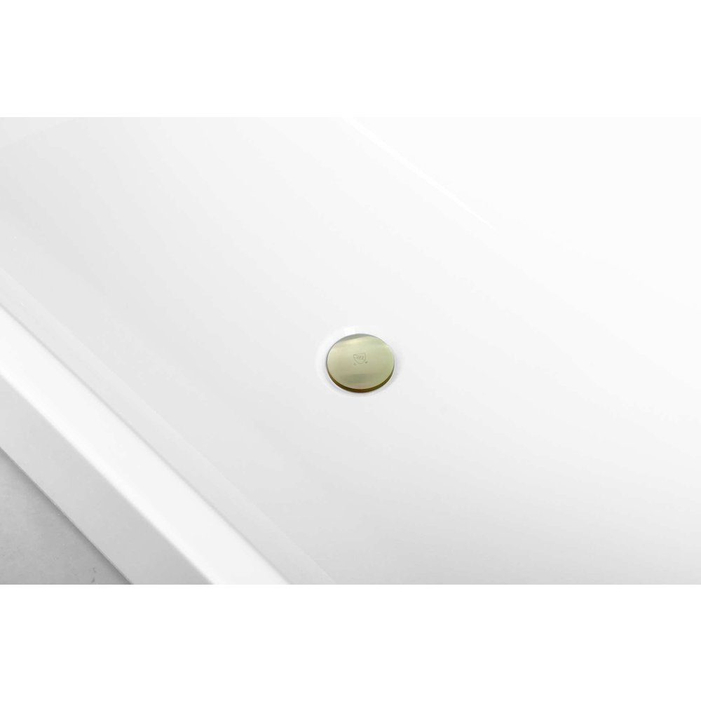 67 inch Soaking diamond style bathtub in glossy white and brushed gold. Picture 11