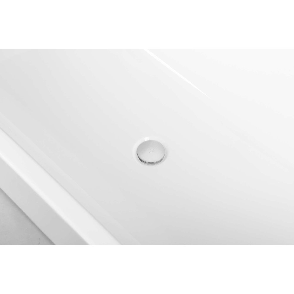 67 inch Soaking diamond style bathtub in glossy white and brushed nickel. Picture 11