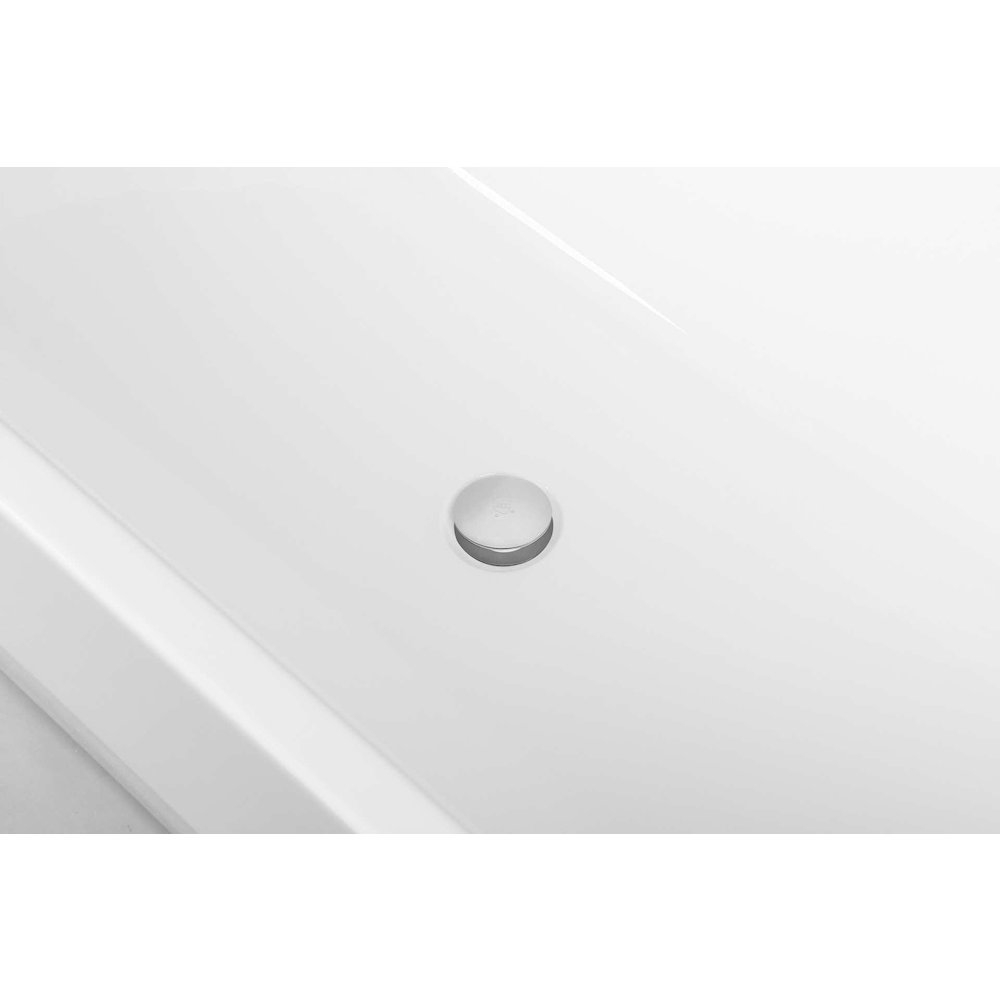67 inch Soaking diamond style bathtub in glossy white and brushed nickel. Picture 12