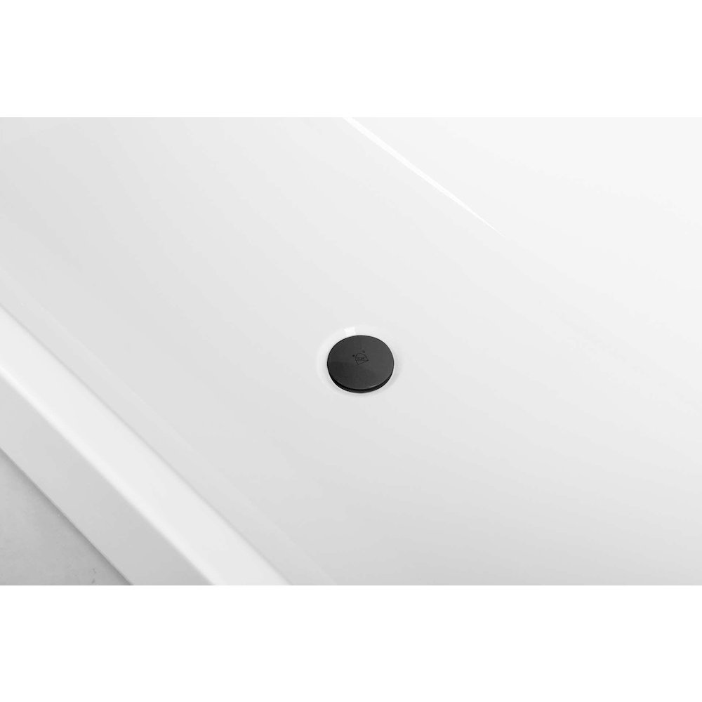 67 inch Soaking diamond style bathtub in glossy white and matte black. Picture 11