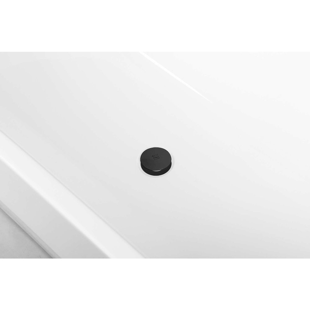 67 inch Soaking diamond style bathtub in glossy white and matte black. Picture 12