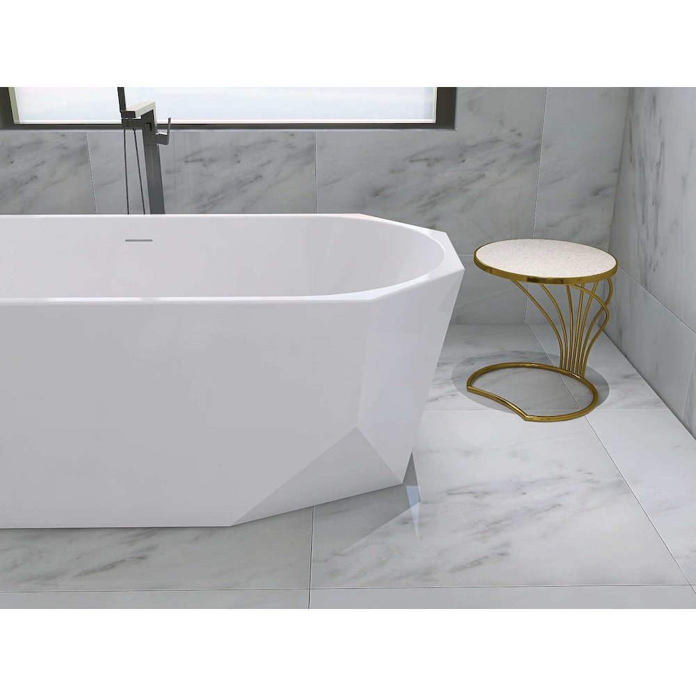 67 inch Soaking diamond style bathtub in glossy white and matte black. Picture 8