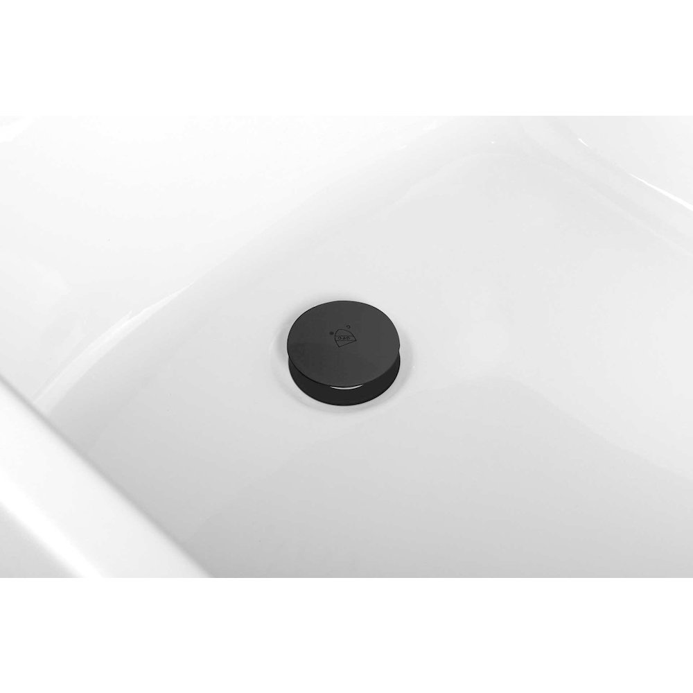 67 inch Soaking single slipper rectangular bathtub in glossy white and black. Picture 12